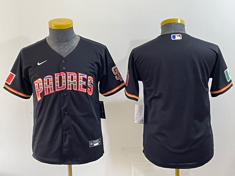 Youth San Diego Padres blank black Nike 2025 MLB Jersey 005->youth mlb jersey->Youth Jersey